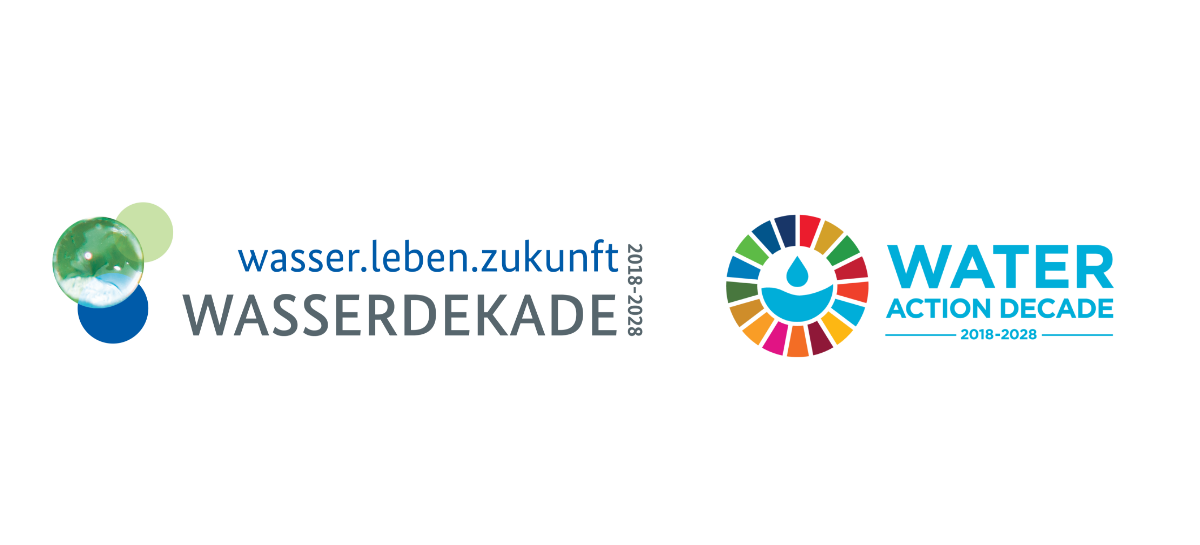 Logo der Water Action Decade und des Nationalen Wasserdialogs