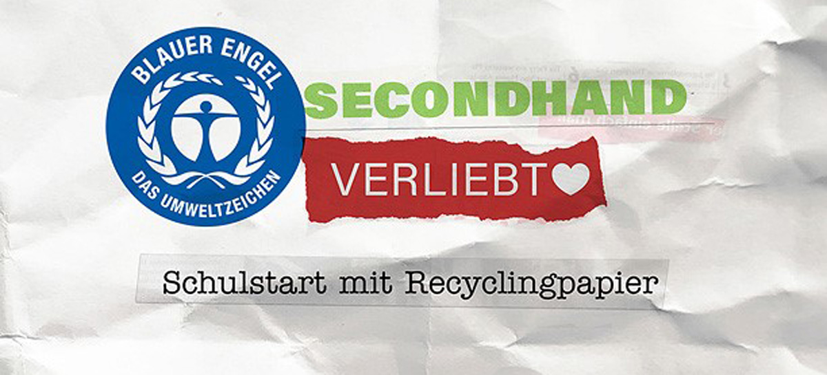 Logo Blauer Engel: Schulstart mit Recyclingpapier