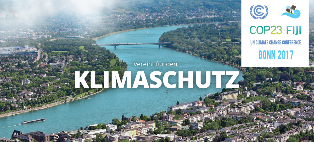 Collage aus dem Bild der Stadt Bonnn und dem Logo der COP23