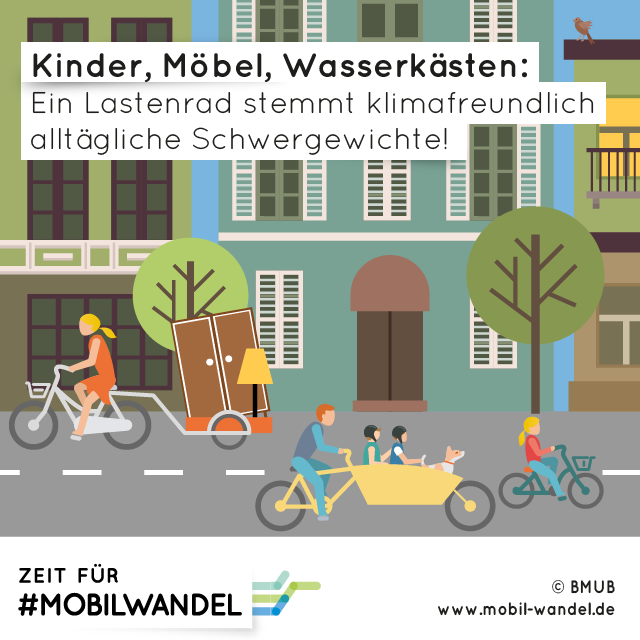 Kinder, Möbel, Wasserkästen: Ein Lastenrad stemmt klimafreundlich alltägliche Schwergewichte!
