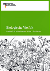 Titelbild mit Illustration einer Wiese und der Überschrift 'Biologische Vielfalt'.