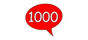 Sprechblase mit "1000"