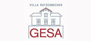 Logo GESA: Haus auf weißem Untergrund mit dem Schriftzug GESA