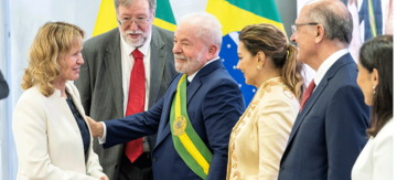 Steffi Lemke mit Brasiliens Präsident Lula da Silva