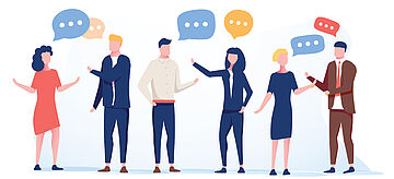Illustration von Menschen, die diskutieren