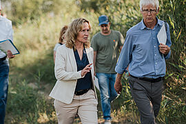 Bundesumweltministerin Steffi Lemke bescuht die Untere Havelniederung in der Gemeinde Havelaue