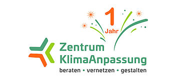 Logo zum ersten Jahrestag des Zentrums Klimaanpassung