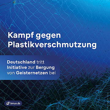 Fischernetz unter Wasser am Grund: Kampf gegen Plastikverschmutzung: Deutschland tritt Initiative zur Bergung von Geisternetzen bei