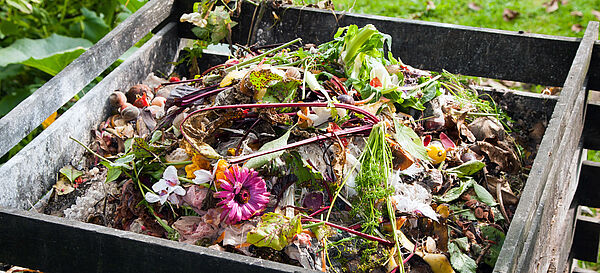 Komposthaufen im Garten