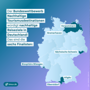 Bild von der Deutschlandkarte mit den Finalisten.