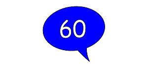 Sprechblase mit "60"